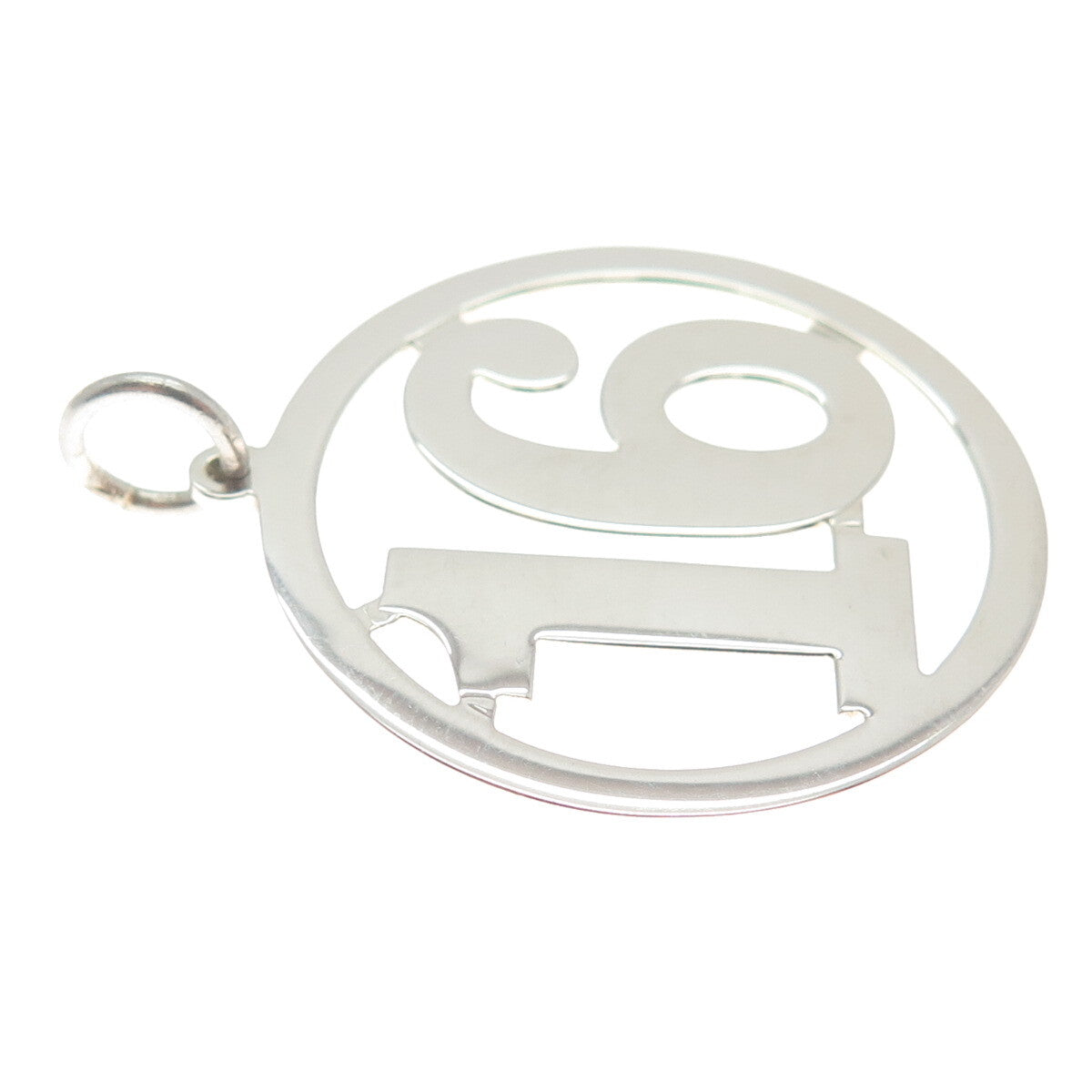 925 Sterling Silver Vintage Lucky Number "16" Round Pendant