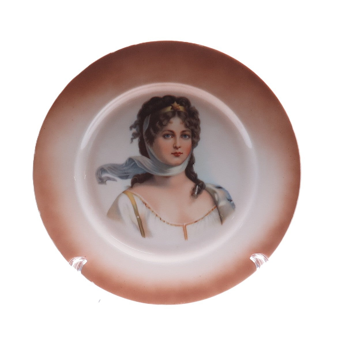 CARL TIELSCH Antique Germany Queen Louis Portrait Porcelain Cabinet Plate