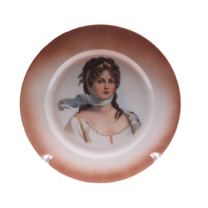 CARL TIELSCH Antique Germany Queen Louis Portrait Porcelain Cabinet Plate