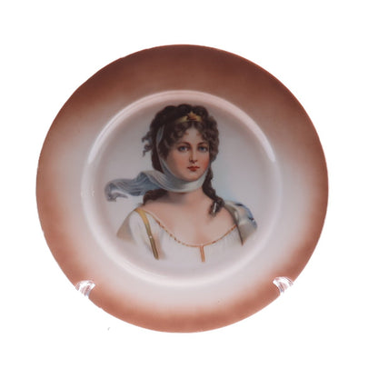 CARL TIELSCH Antique Germany Queen Louis Portrait Porcelain Cabinet Plate