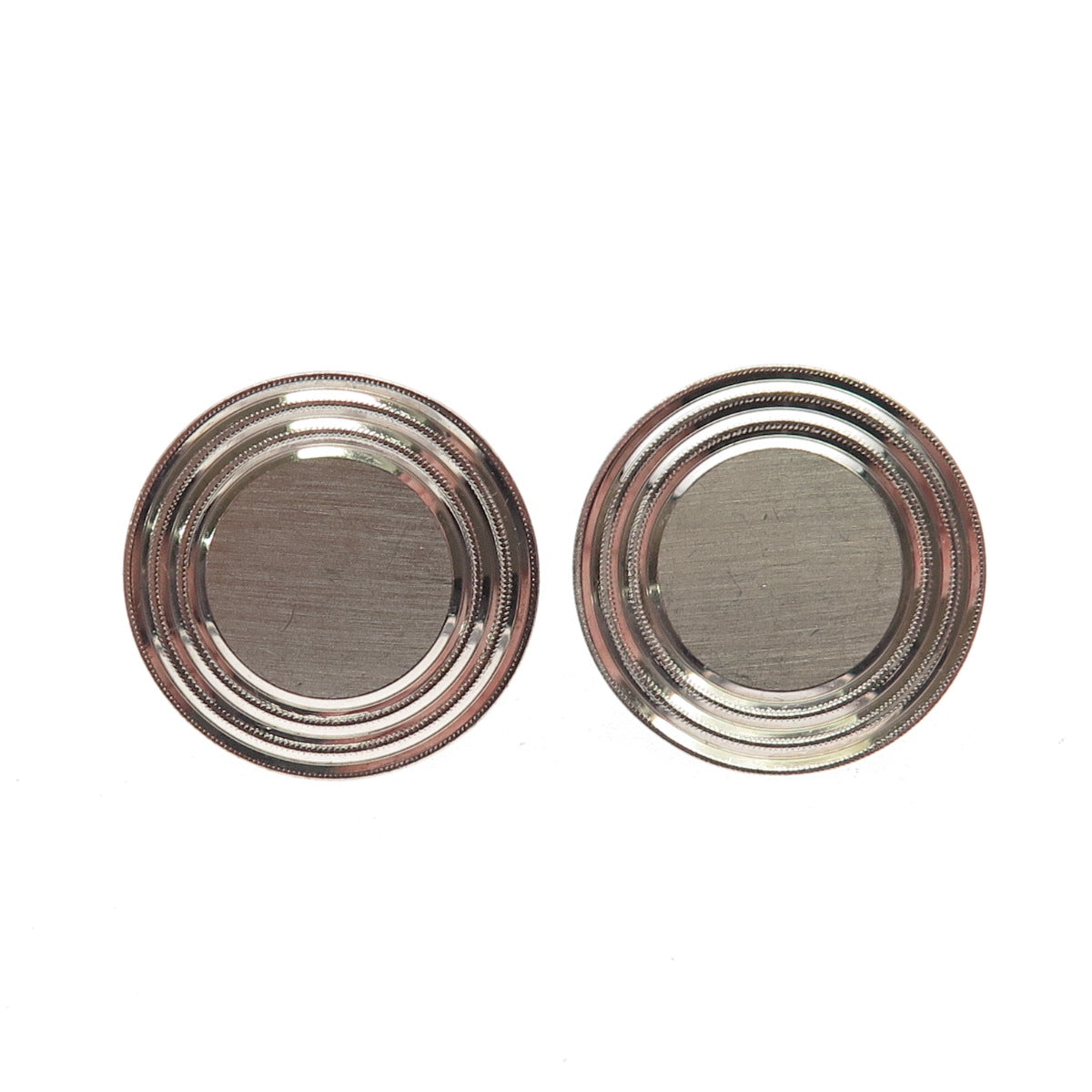 Lamode 925 Sterling Silver Vintage Round Cufflinks