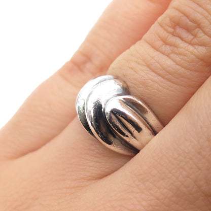 CHAPAL ZENRAY 925 Sterling Silver Vintage Modernist Oxidized Ring Size 5.75