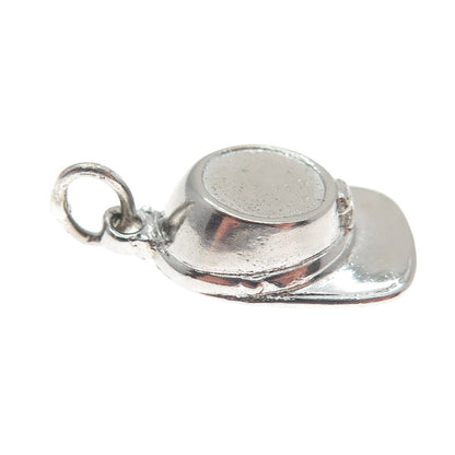 KINNEY 925 Sterling Silver Antique Art Deco Hat Minimalist Charm Pendant