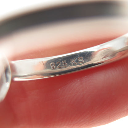 KS KENDRA SCOTT Sterling Silver Real Round-Cut Diamond Hook & Eye Ring Size 5.75