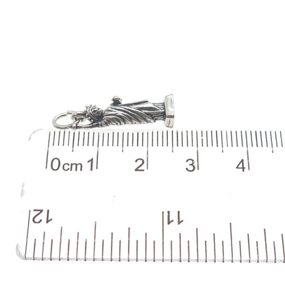 MAISELS INDIAN TRADING Sterling Vintage Statue of Liberty Oxidized Charm Pendant