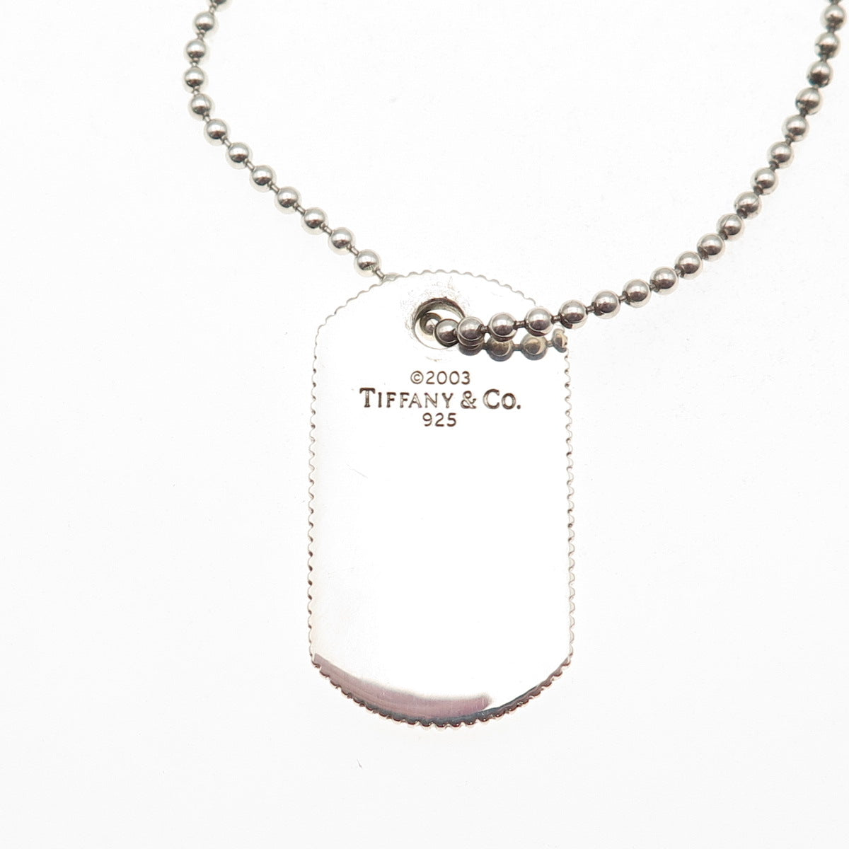 Tiffany & Co 925 Sterling Silver Vintage 2003 Tag Ball Beaded Chain Necklace 22"