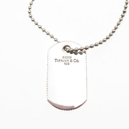 Tiffany & Co 925 Sterling Silver Vintage 2003 Tag Ball Beaded Chain Necklace 22"