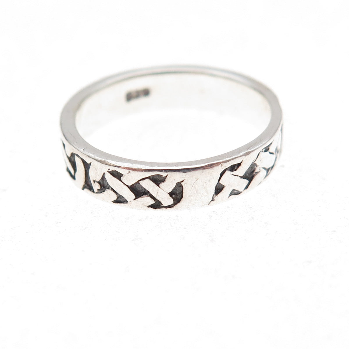 Chapal Zenray 925 Sterling Silver Vintage Celtic Knot Oxidized Band Ring Size 5