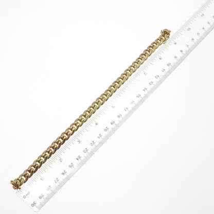 925 Sterling Silver Gold Plated Curb Link Bracelet 8.75"