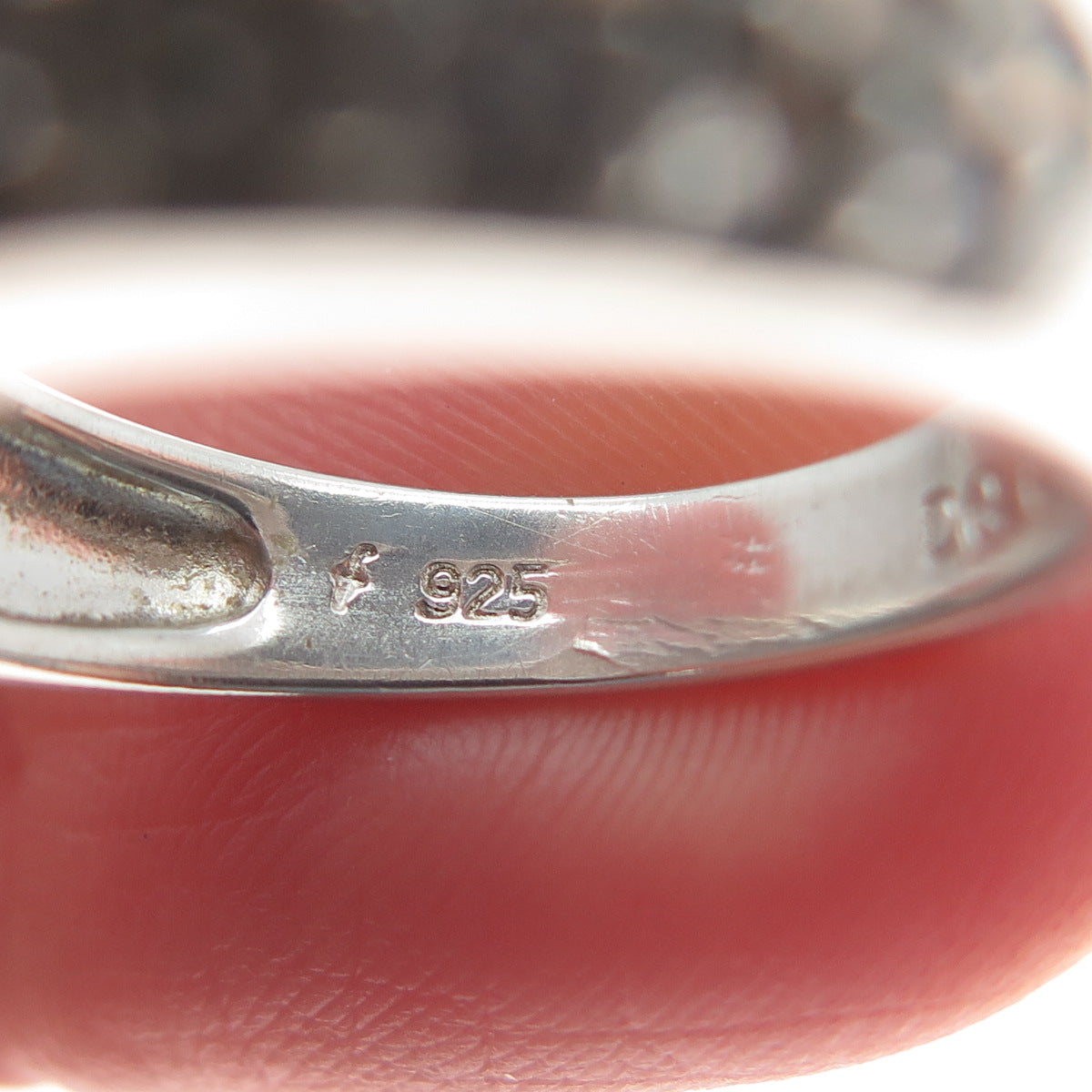 925 Sterling Silver Round-Cut Champagne & White C Z Ring Size 6.75