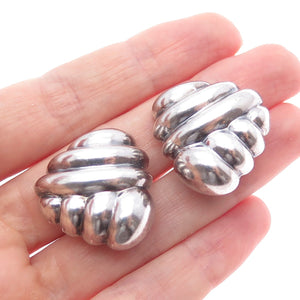 JONDELL 925 Sterling Silver Vintage Spain Modernist Clip On Earrings