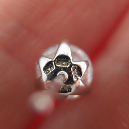 925 Sterling Silver Round-Cut C Z Stud Earrings