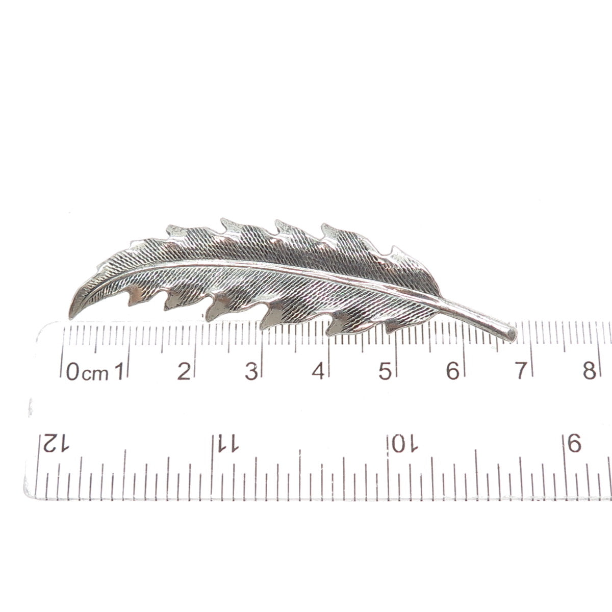 BEAU 925 Sterling Silver Vintage Feather Oxidized Pin Brooch