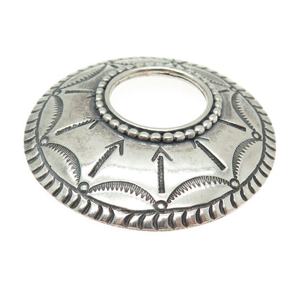 Old Pawn Sterling Silver Vintage Southwestern Crescent Arrow Oxidized Pin Brooch