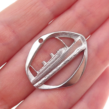 925 Sterling Silver Antique Art Deco SS Homeric Ocean Liner Charm Pendant