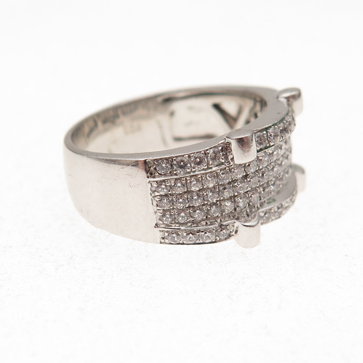 925 Sterling Silver Round-Cut C Z Sparkle Ring Size 7.25