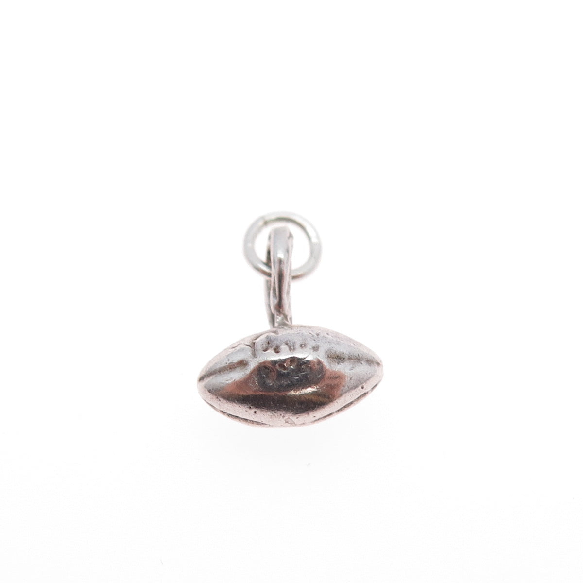 925 Sterling Silver Vintage Football Ball Minimalist 3D Charm Pendant