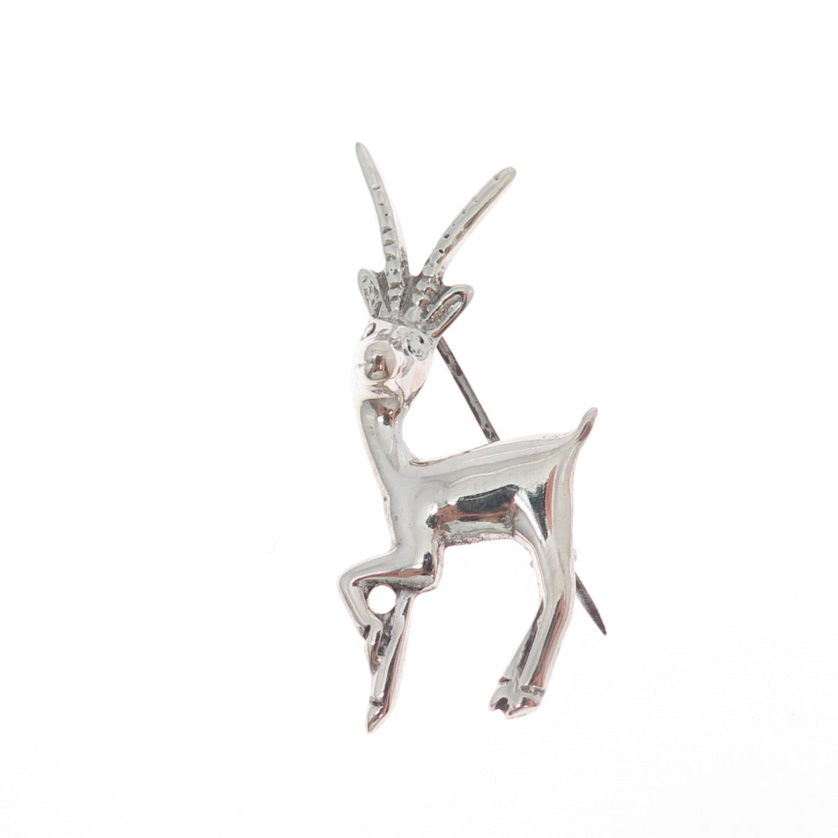 925 Sterling Silver Vintage Mexico Deer Oxidized Pin Brooch