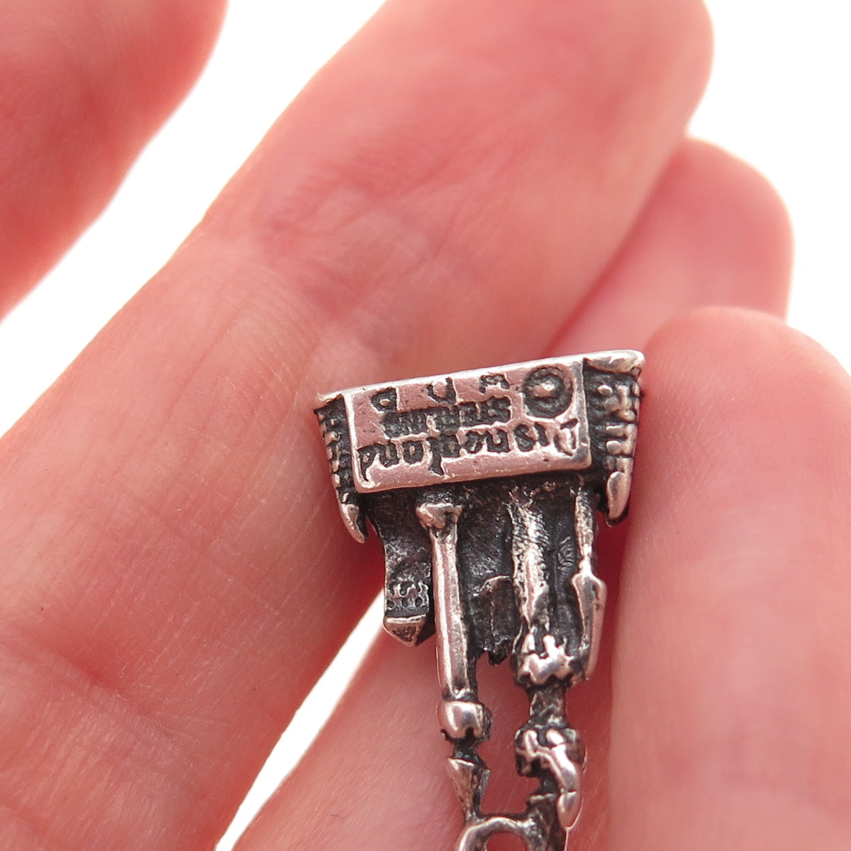 Disney 925 Sterling Silver Vintage Cinderella Castle Oxidized 3D Charm Pendant