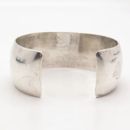 925 Sterling Silver Vintage Wide Adjustable Cuff Bracelet 6.5"