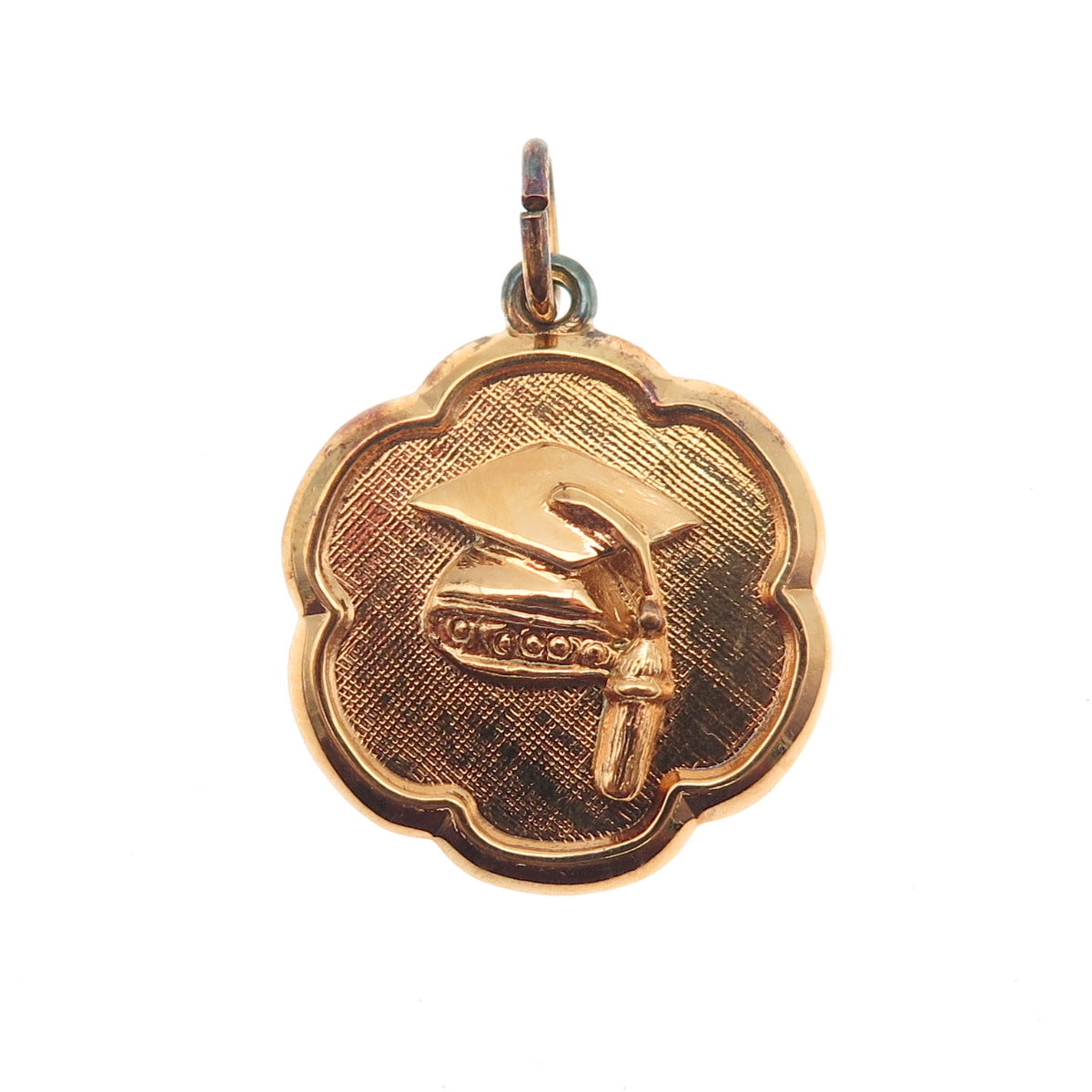 Rembrandt Sterling Silver Gold Plated Vintage Graduation Hat Mini Charm Pendant
