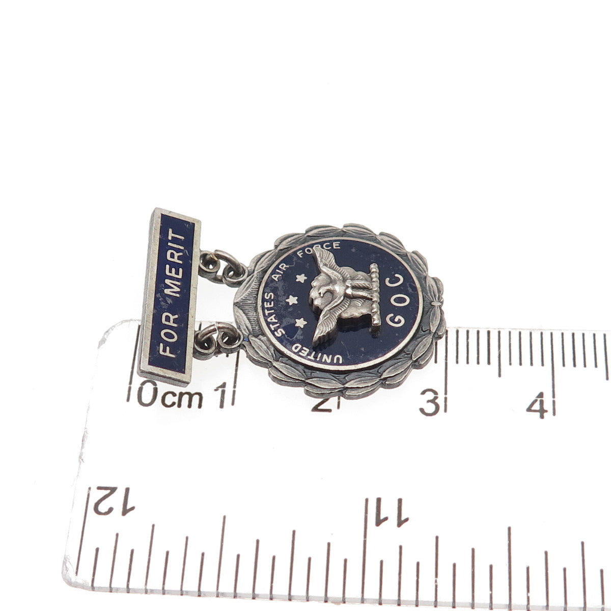 Charles M. Robbins 925 Sterling Antique WWII Enamel US Air Force GOC Pin Brooch