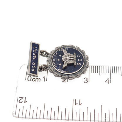 Charles M. Robbins 925 Sterling Antique WWII Enamel US Air Force GOC Pin Brooch