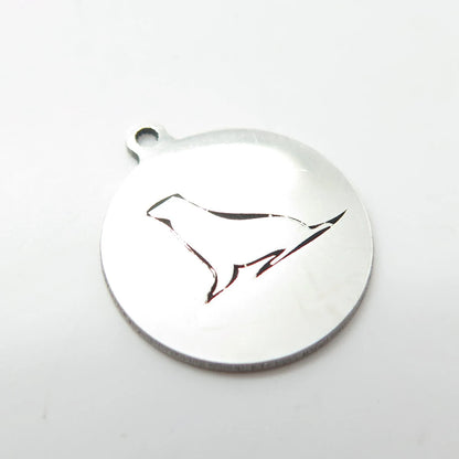 925 Sterling Silver USA Two In Town Sea Calf Charm Pendant