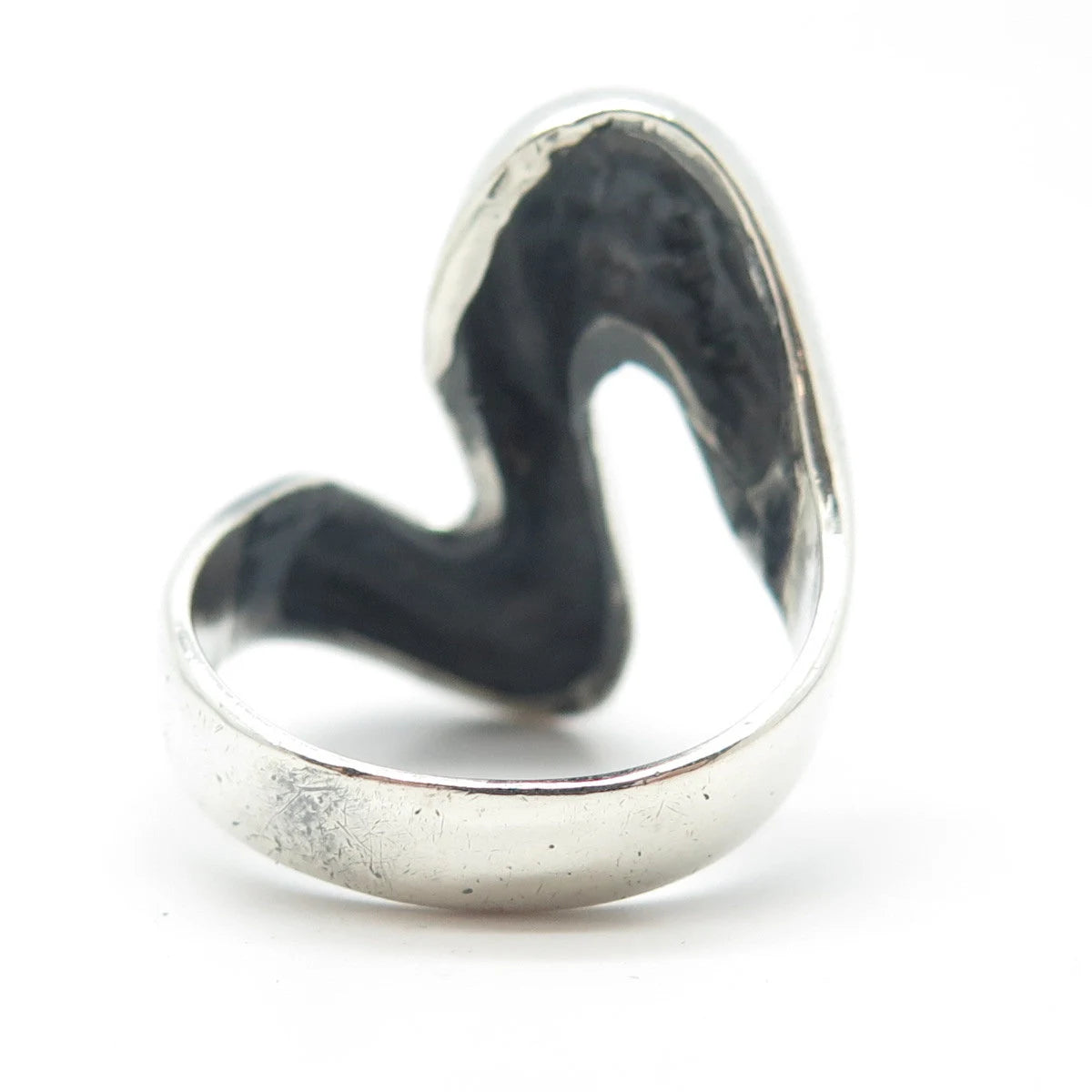 925 Sterling Silver Vintage Mexico Zig-Zag Ring Size 9.75