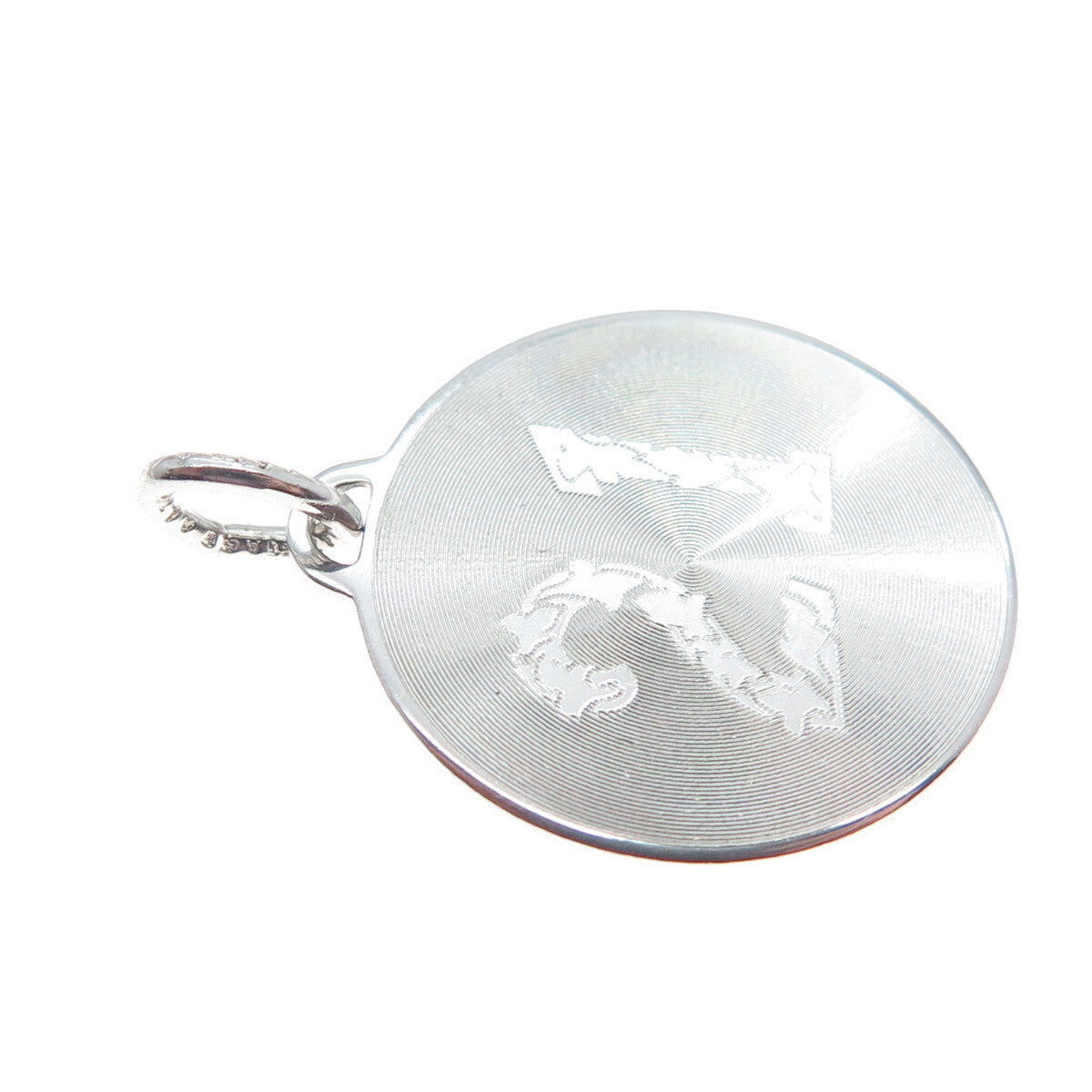 925 Sterling Silver Vintage 21 Lucky Number Round Charm Pendant