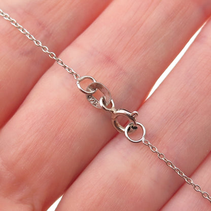 Chuck Clemency 925 Sterling Silver 2-Tone Real Tanzanite Chain Necklace 20"