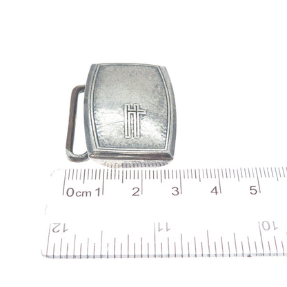 HICKOK 925 Sterling Silver Antique USA Letter "H" Initial Oxidized Belt Buckle