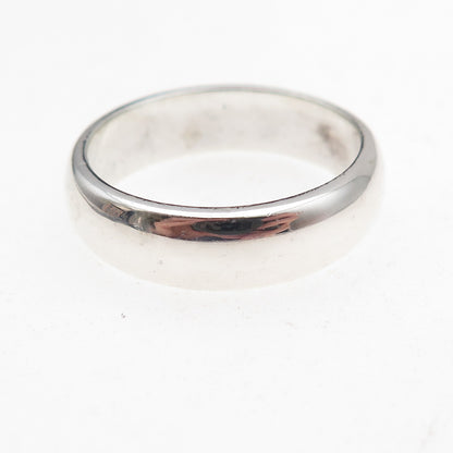 925 Sterling Silver Vintage Classic Wedding Band Ring Size 10.75
