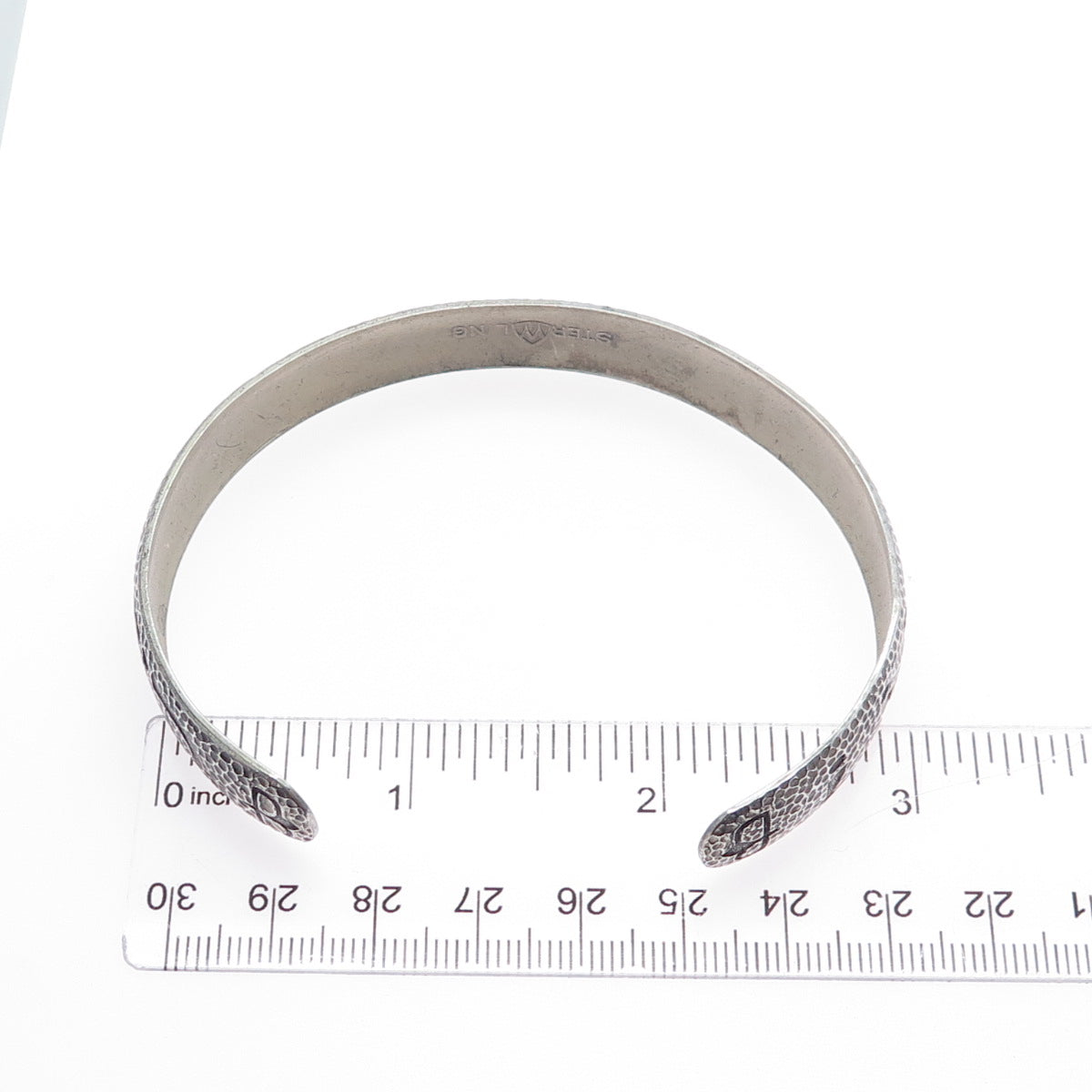 WOHELO Sterling Silver Vintage Campfire Girls Hammered Adjustable Bracelet 8.75"