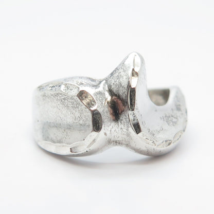 925 Sterling Silver Vintage Abstract Ring Size 6.75