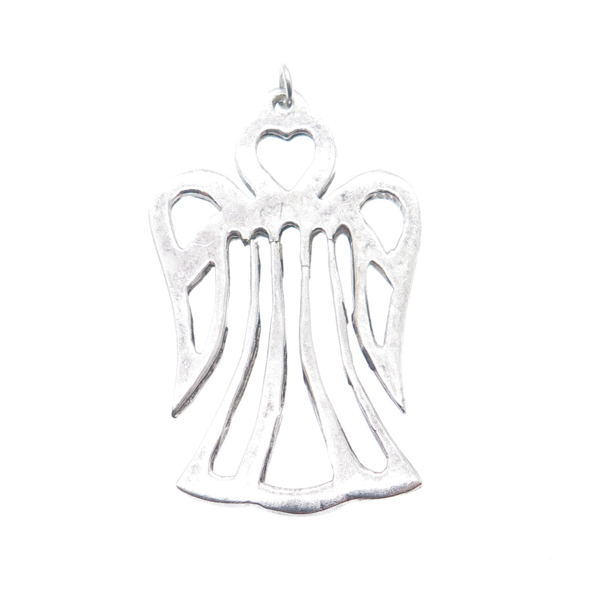 925 Sterling Silver Vintage Angel Cutout Oxidized Pendant