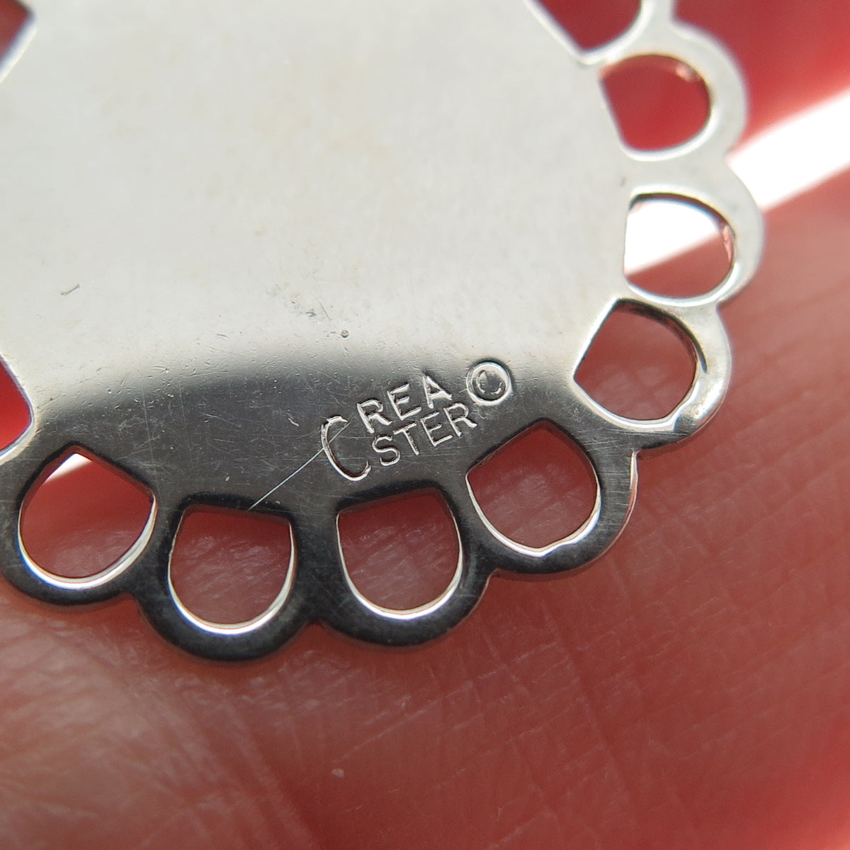 CREA 925 Sterling Silver Vintage Darien Lake Fun Country Flower Charm Pendant