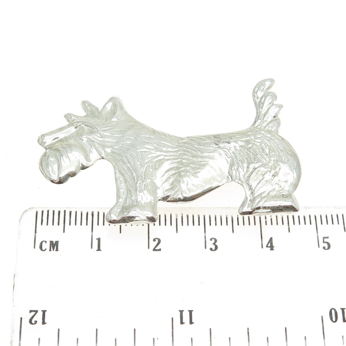 925 Sterling Silver Vintage Terrier Dog Pin Brooch