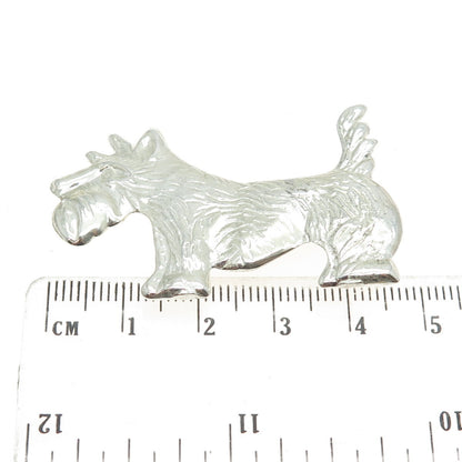 925 Sterling Silver Vintage Terrier Dog Pin Brooch