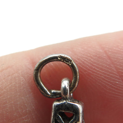 925 Sterling Silver Vintage Oil Derrick 3D Charm Pendant