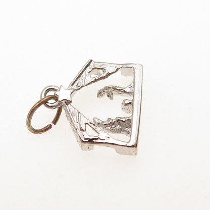 JAY POSON Sterling Silver Vintage Nativity Scene Christmas Mini Charm Pendant