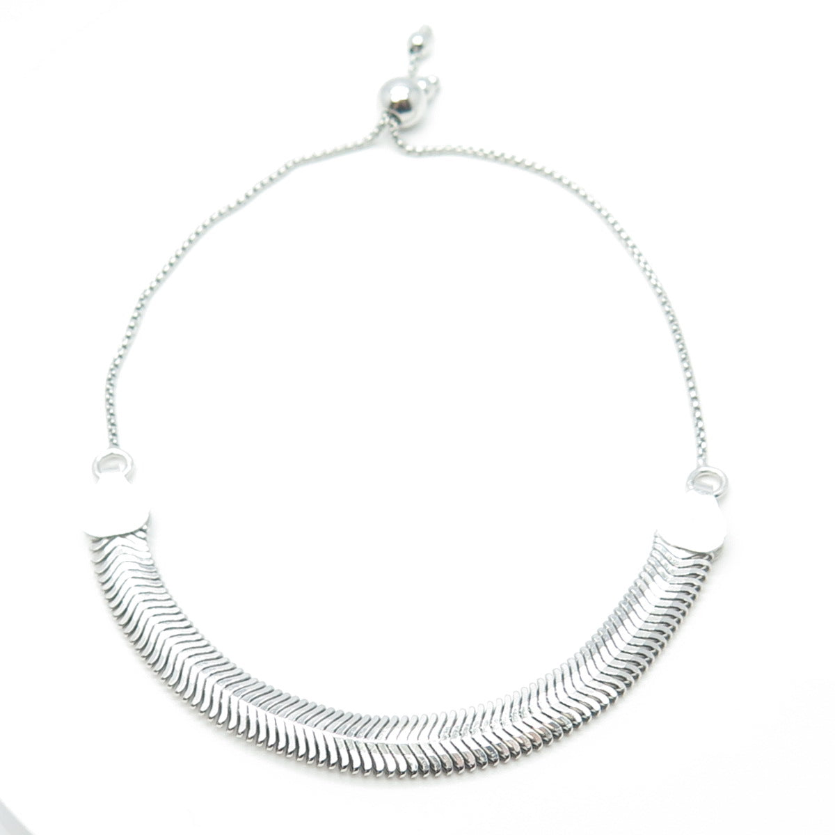 HAN 925 Sterling Silver Italy Herringbone Link Bracelet 8.75"