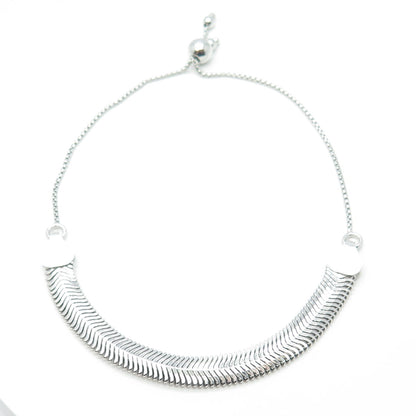 HAN 925 Sterling Silver Italy Herringbone Link Bracelet 8.75"