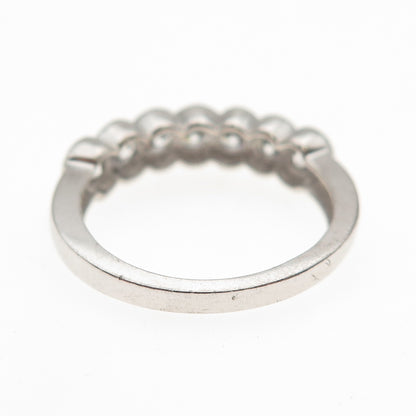 925 Sterling Silver Round-Cut C Z Half Eternity Ring Size 7
