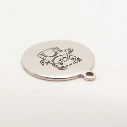 925 Sterling Silver USA Two In Town Bear Charm Pendant