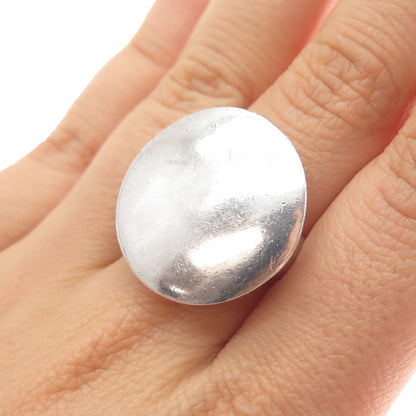 SX Sally C 925 Sterling Silver Vintage Modernist Disc Ring Size 7.25
