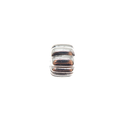 PANDORA 925 Sterling Silver Ribbed Clip Lock Charm