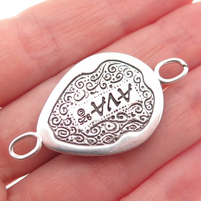 AVA 925 Sterling Silver Vintage Real Royston Turquoise Centerpiece Slide Pendant