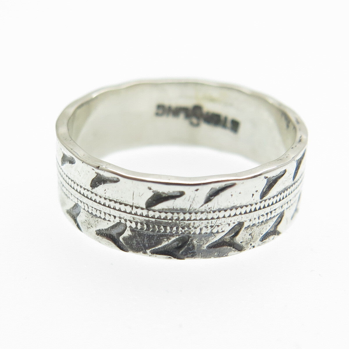 J.D. SCHLANG CO. 925 Sterling Silver Vintage Seagull Band Ring Size 5.25