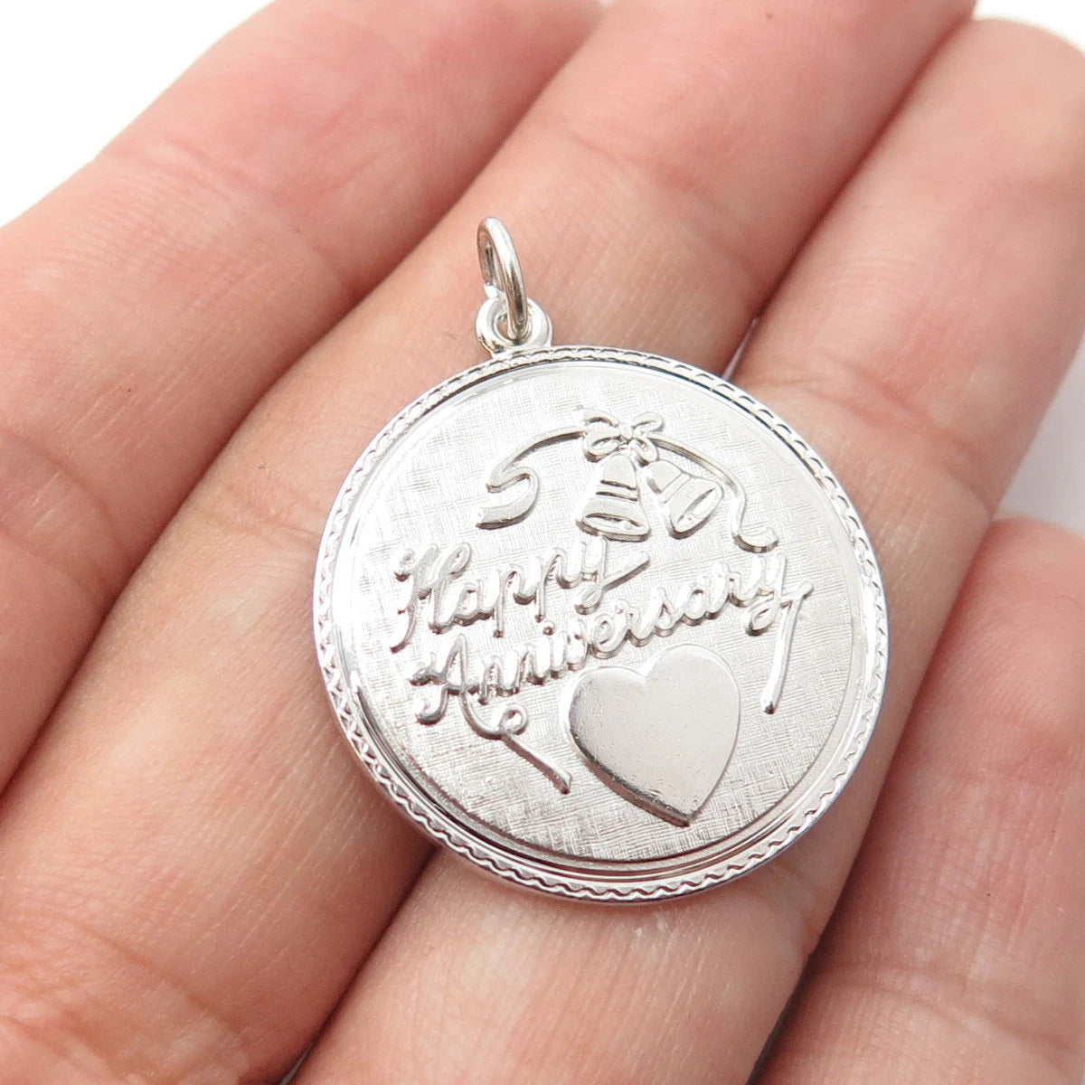 925 Sterling Silver Vintage Griffith and Sons Co. "Happy Birthday" Round Pendant